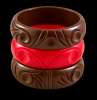 ed & brown dot carved bangles